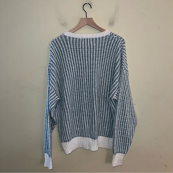 VNTG LONDON FOG large knit crewneck grandpa sweater XL cabincore cozy - Picture 5 of 5